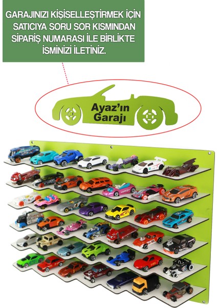 42 Araçlık Ahşap Duvar Rafı ( Hotweels ve Matchbox )