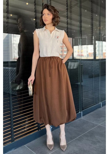 Kadın Bel Lastikli Cepli Balon Etek fiyatları