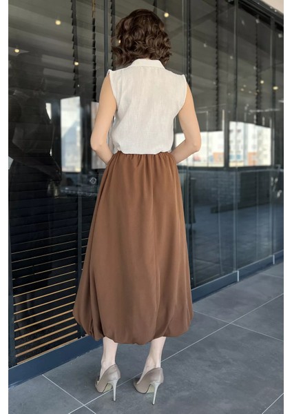 Kadın Bel Lastikli Cepli Balon Etek fırsatları