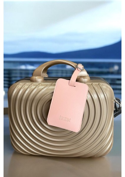 Pembe Kişiselleştirebilinir Valiz Kartlık