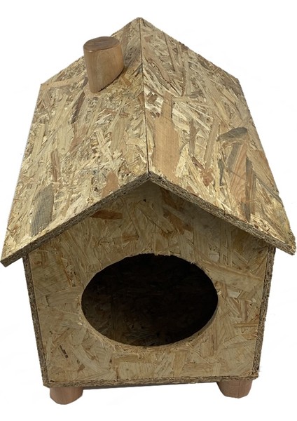Kedi Evi Dış Ortam Uygun Ahşap Kedi Evi Osb 43x40x37 cm
