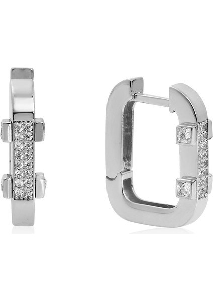 Kadın 925 Ayar Gümüş Zirkon Taşlı Küpe fırsatları