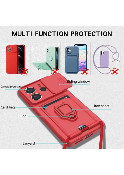Samsung Galaxy S25 Ultra Samsung Galaxy S25 Ultra Kılıf Kamera Korumalı Sürgülü Yüzüklü Kartvizitli Ip Askılı Zuma Silikon