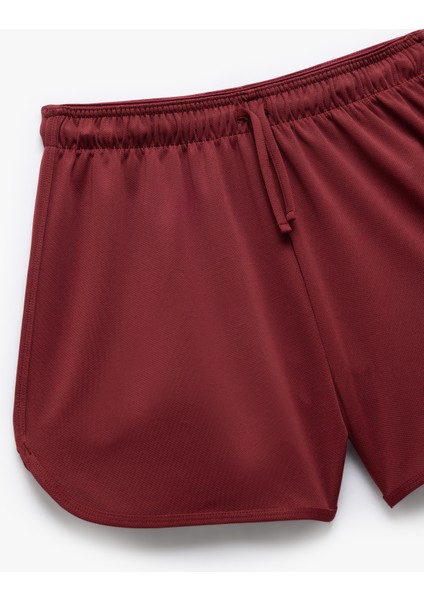 Yüksek Bel Rahat Kalıp Bağcıklı Mini Spor Şort