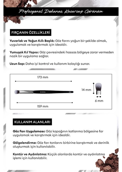 Yuvarlak Karıştırma Fırçası Cre'ars Round Blending Brush #126