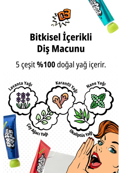 Bitkisel Özlü, Nane Aromalı Diş Macunu KUNDAL Deep Breath Cover Toothpaste (Herb Mint) indirimleri