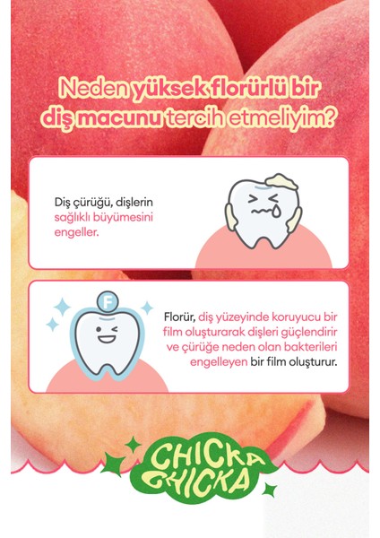 Renkli, Etkili Çocuk Diş Macunu Kundal Chicka Smile Kids Toothpaste (Peach) fırsatları
