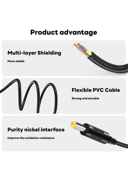 5,5 mm x 2,1 mm Dc Güç Jakı Erkek - Dişi Uzatma Kablosu Kablosu Kurşun Konektörükablo Uzunluğu: 1,2 M (Yurt Dışından) indirimleri