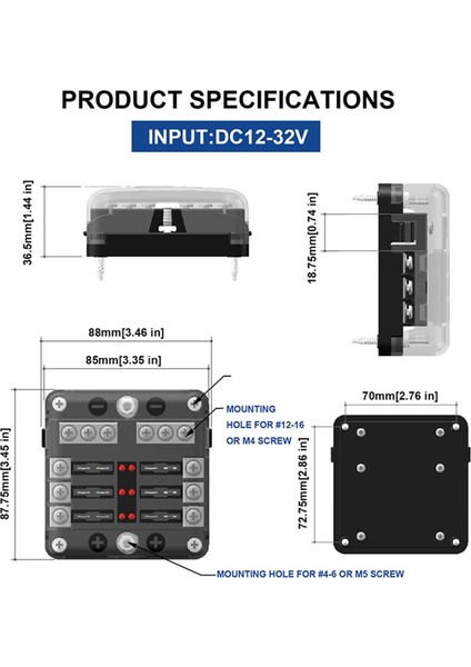 LED Gösterge Işıklı Plastik Kapak M5 Saplama 6 Yollu Bıçak Sigorta Bloğu Sigorta Kutusu Tutucu 100A 32V Oto Araba Deniz Için (Yurt Dışından) fırsatları