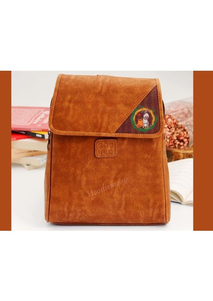 Köpek Figürlü Business Sırt Çantası Etnik Bohem Style - Taba