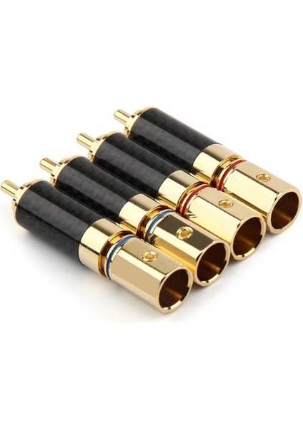 Hifi Rca Konektörü 10MM Karbon Fiber Altın Kaplama Lotus Fiş Hoparlör Terminali Ses Güç Subwoofer Amplifikatör (Yurt Dışından)