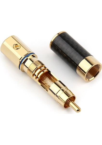 Hifi Rca Konektörü 10MM Karbon Fiber Altın Kaplama Lotus Fiş Hoparlör Terminali Ses Güç Subwoofer Amplifikatör (Yurt Dışından)