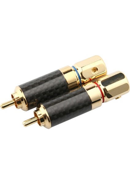 Hifi Rca Konektörü 10MM Karbon Fiber Altın Kaplama Lotus Fiş Hoparlör Terminali Ses Güç Subwoofer Amplifikatör (Yurt Dışından)