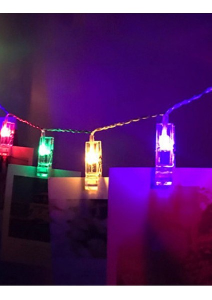 Led Mandal Renkli Işık Fotoğraf Mandalı Dekoratif Led Resim Mandalı (Pil Hediyeli) fiyatları