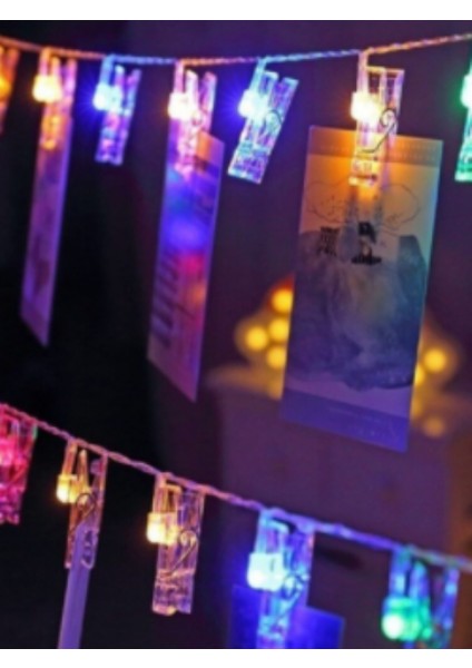 Led Mandal Renkli Işık Fotoğraf Mandalı Dekoratif Led Resim Mandalı (Pil Hediyeli) modelleri