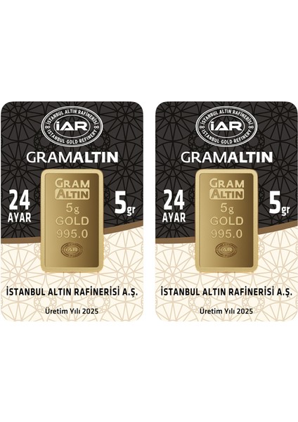 10 Gram (5+5) Külçe Gram Altın Iar 24 Ayar