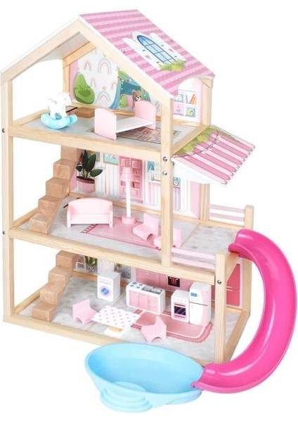 Nessiworld T2010 Ahşap Kaydıraklı Ev 3 Katlı