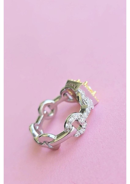 Ithal Örgü Kare Sarı Buz Kesim Gümüş Yüzük modelleri