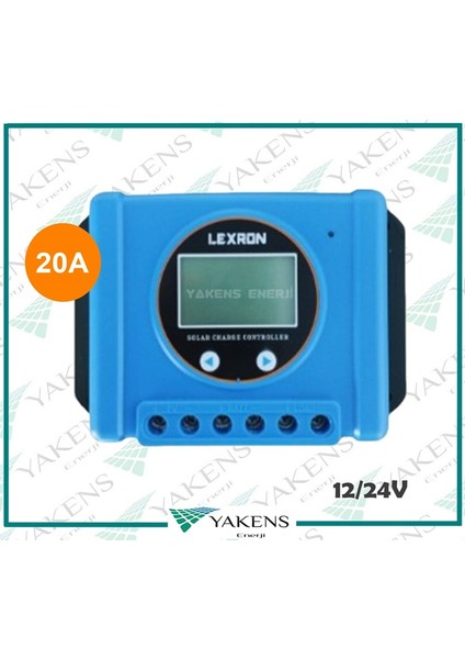 20 Amper 12/24V Solar Pwm Şarj Kontrol Cihazı Lexron