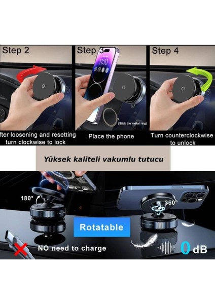 K009 Vakum Özellikli Magnetik Telefon Tutucu fırsatları