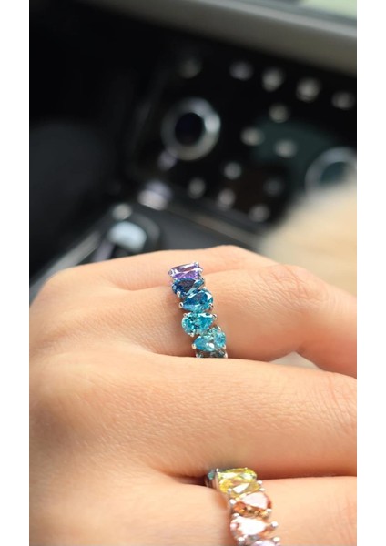 Ithal Renkli Damla Buz Kesim Tamtur Gümüş Yüzük fiyatları