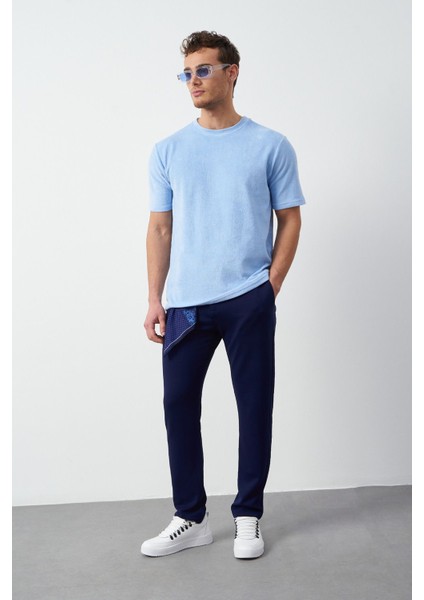 Havlu Kumaş Regular Fit Sıfır Yaka T-Shirt