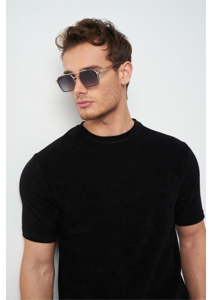 Havlu Kumaş Regular Fit Sıfır Yaka T-Shirt