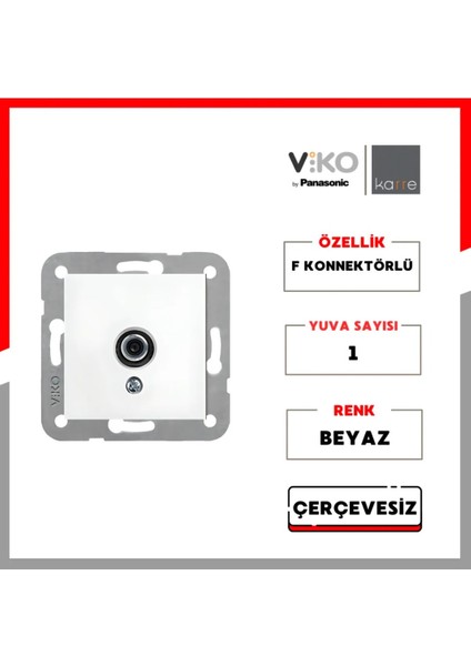 Karre F Konnektörlü Sonlu Uydu Prizi Çerçevesiz 4 Adet