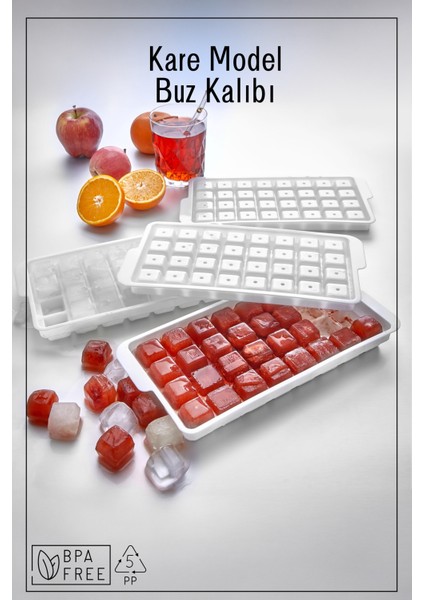 32 Bölmeli Kare Model Buz Kalıbı - Beyaz