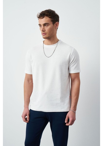 Havlu Kumaş Regular Fit Sıfır Yaka T-Shirt