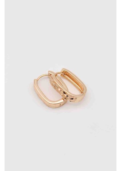 Oval Model Desenli Halka Küpe