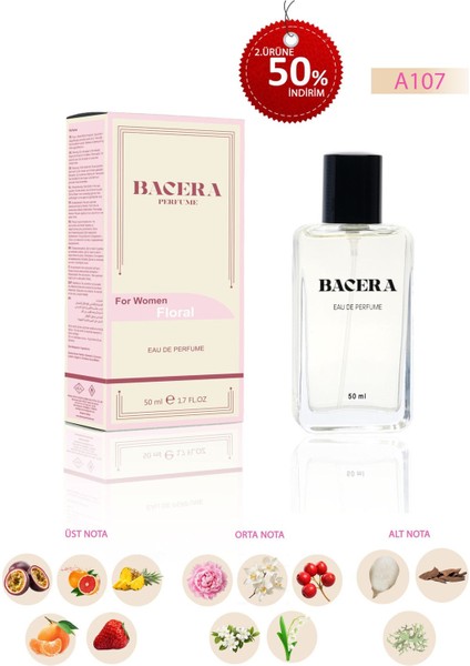 Bacera A107 Floral Kadın Parfüm 50 ml