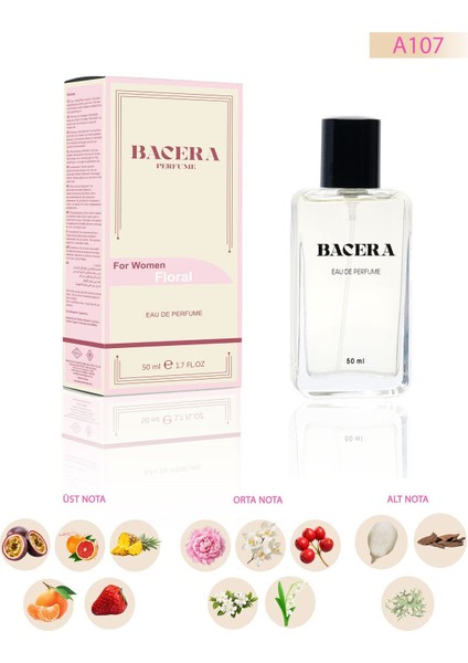 Bacera A107 Floral Kadın Parfüm 50 ml modelleri
