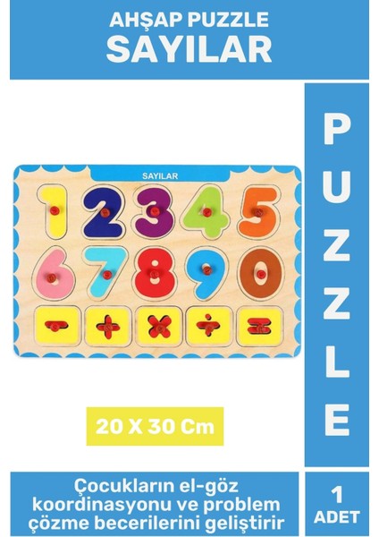 Premium Eğlenceli Eğitici Görsel Algı Problem Çözme Becerisi Çocuk Puzzle Sayılar
