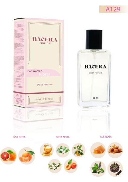 Bacera A129 Floral Kadın Parfüm 50 ml fiyatları