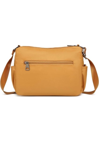 Barcelona 2143 Camel Saten Kumaş Askılı Postacı Kadın Çantası modelleri