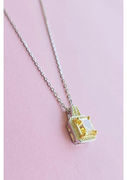 Ithal Premium Sarı Damla Gümüş Kolye modelleri