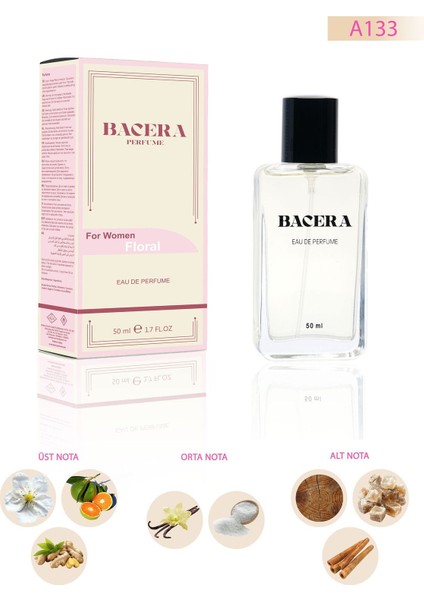 Bacera A133 Floral Kadın Parfüm 50 ml modelleri