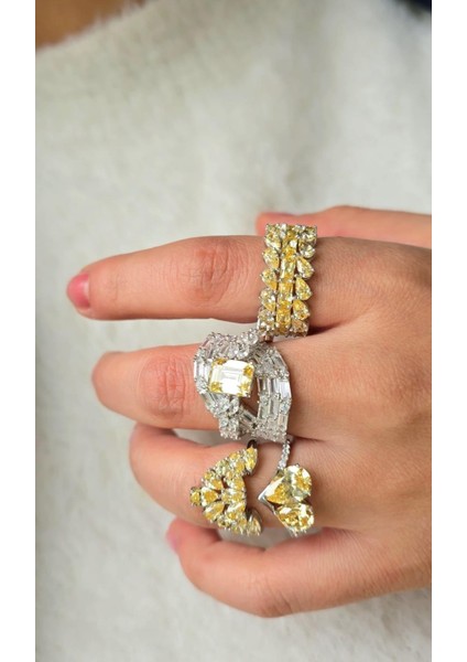 Ithal Sarı Buz Kesim 2li Damla Gümüş Yüzük fiyatları