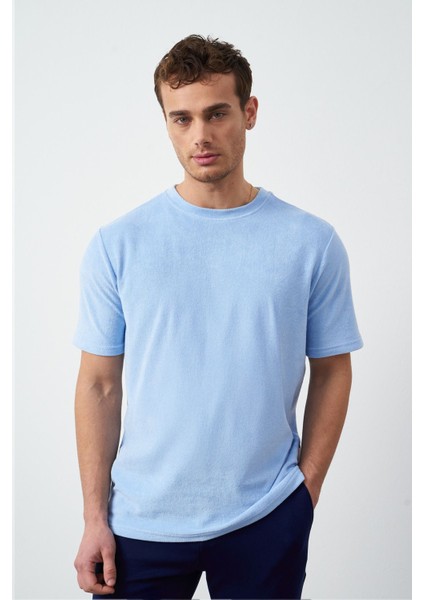 Havlu Kumaş Regular Fit Sıfır Yaka T-Shirt