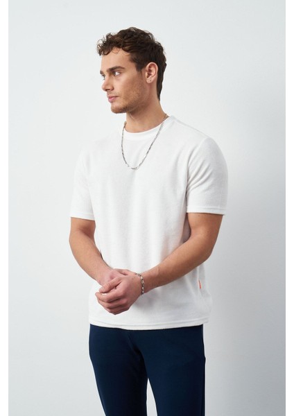 Havlu Kumaş Regular Fit Sıfır Yaka T-Shirt