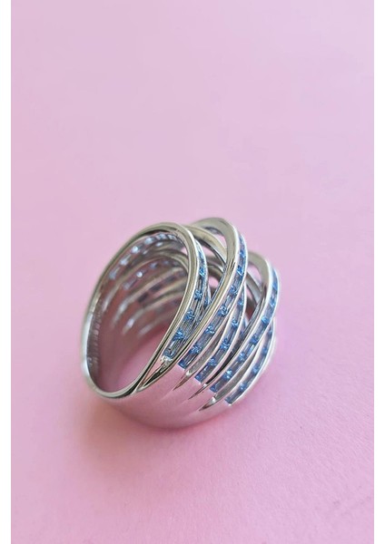 Ithal Premium Mavi Baget Gümüş Yüzük modelleri