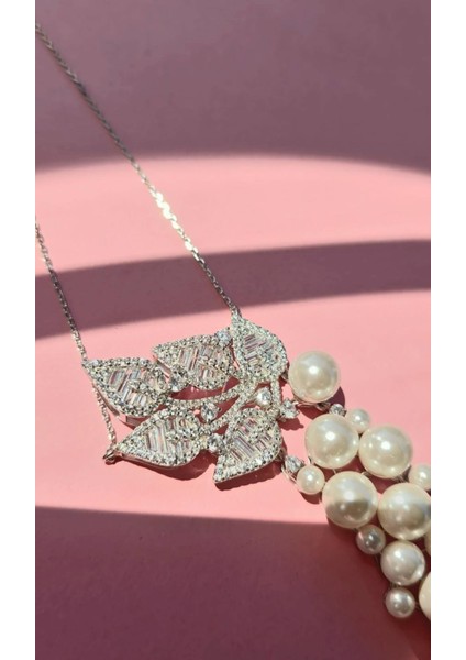 Ithal Çoklu Inci Baget Tasarım Gümüş Kolye fırsatları