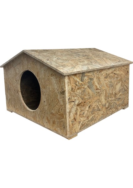 Kedi Evi Dış Ortam Uygun Ahşap Kedi Evi Osb 50x50x35 cm