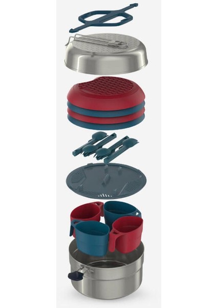 Yemek Seti - 4 Kişilik - Paslanmaz Çelik - Yapışmaz Kaplama - 3,5 L - MH500