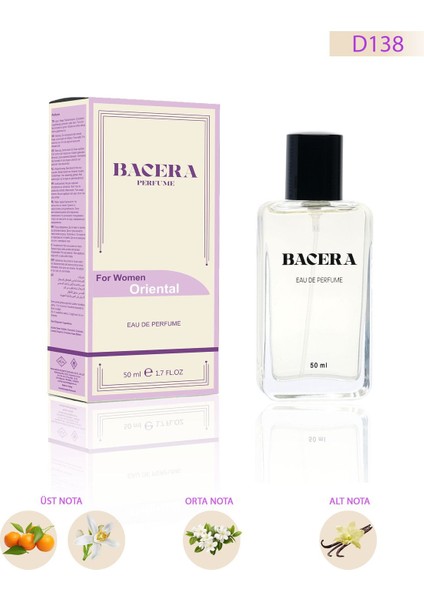 Bacera D138 Oriental Kadın Parfüm 50 ml modelleri