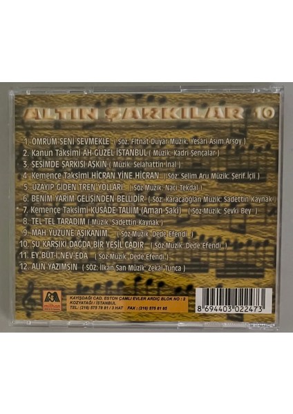 Altın Şarkılar 10 CD (Orjinal Dönem Baskı Cd)