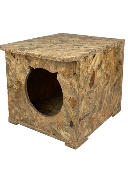 Kedi Evi Dış Ortam Uygun Ahşap Kedi Evi Osb 50x35x30 cm