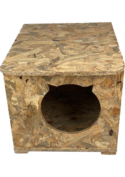 Kedi Evi Dış Ortam Uygun Ahşap Kedi Evi Osb 50x35x30 cm