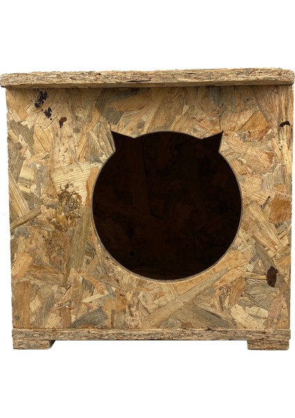 Kedi Evi Dış Ortam Uygun Ahşap Kedi Evi Osb 50x35x30 cm